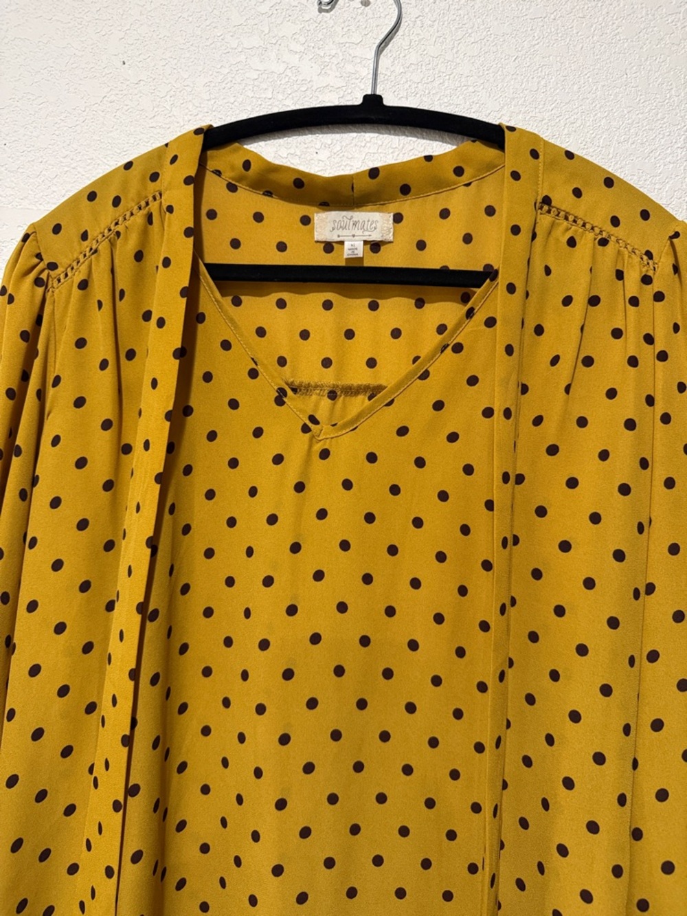 Soulmates Mustard Yellow Polka Dot Blouse